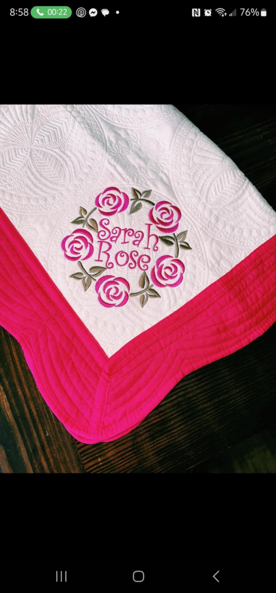 Sweet with Roses Baby Girl Quilt