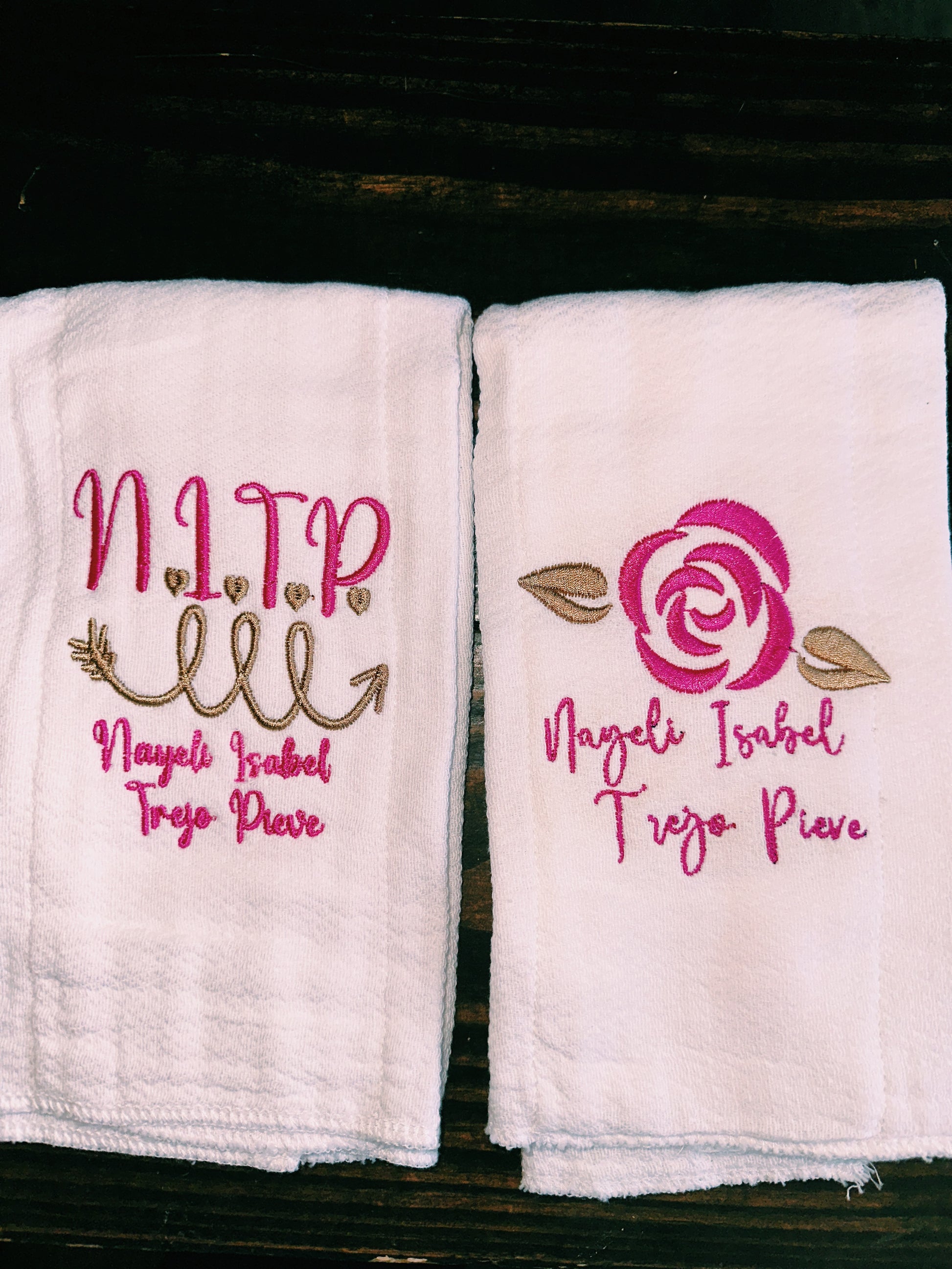 Sweet Baby Girl Burp Cloth Set of 4