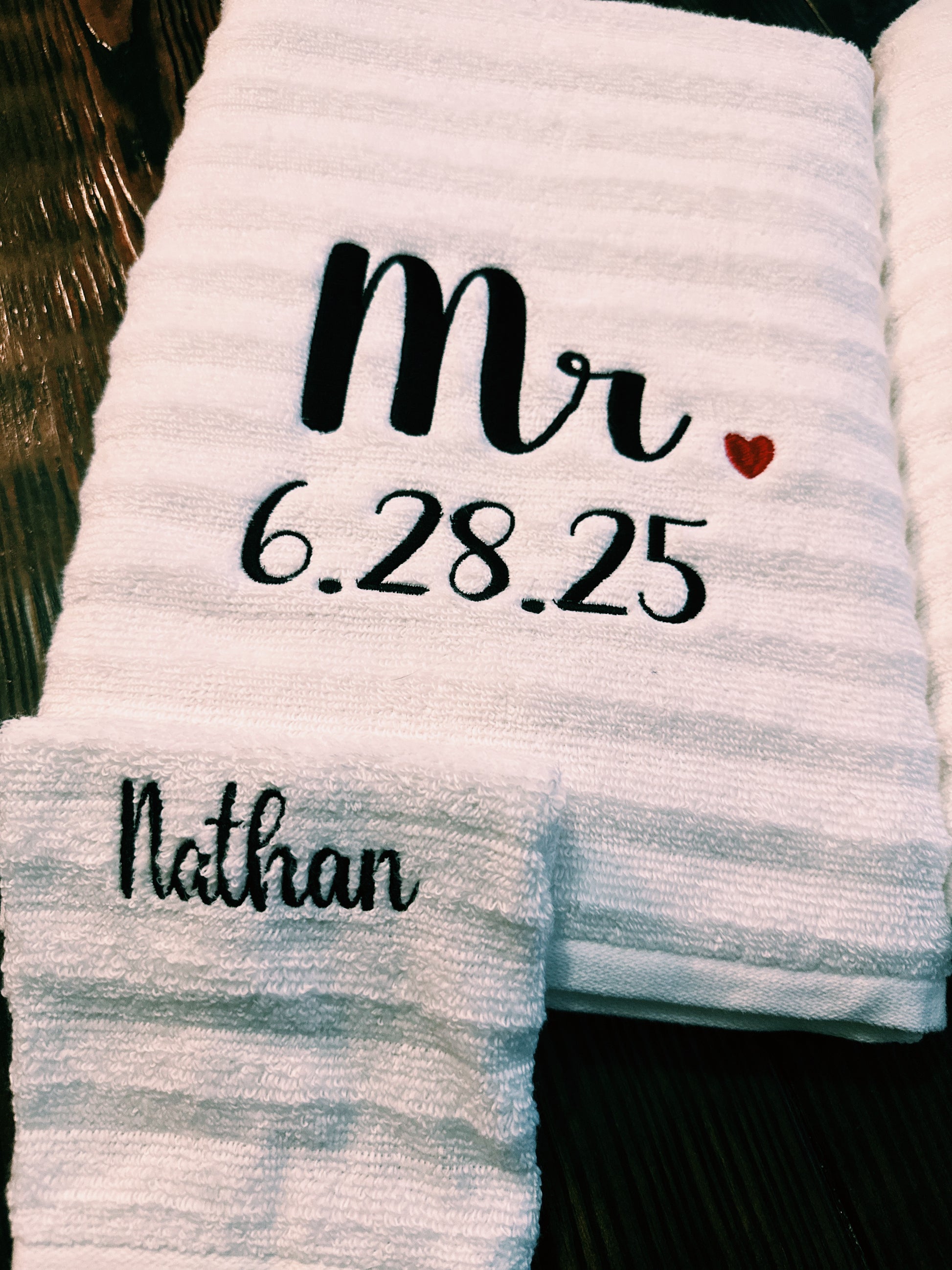 Custom Wedding Bath Towel Set