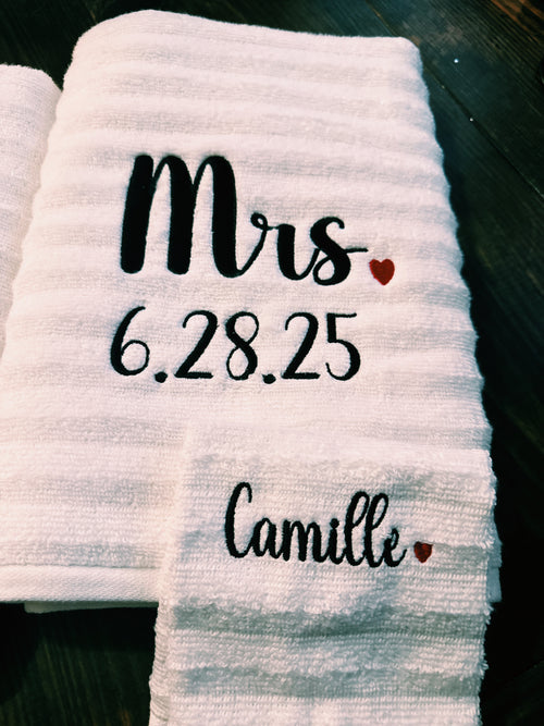 Custom Wedding Bath Towel Set