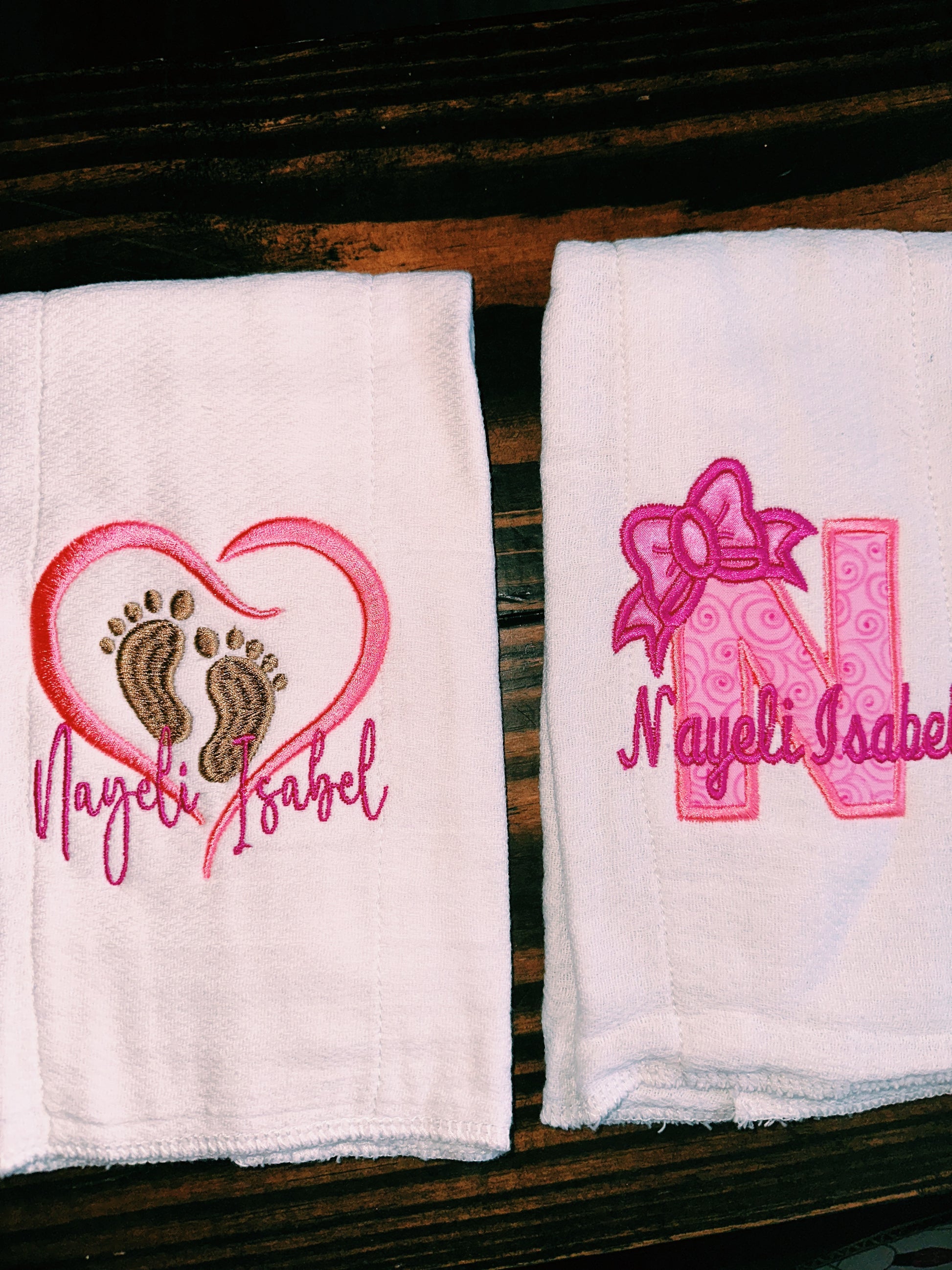 Sweet Baby Girl Burp Cloth Set of 4