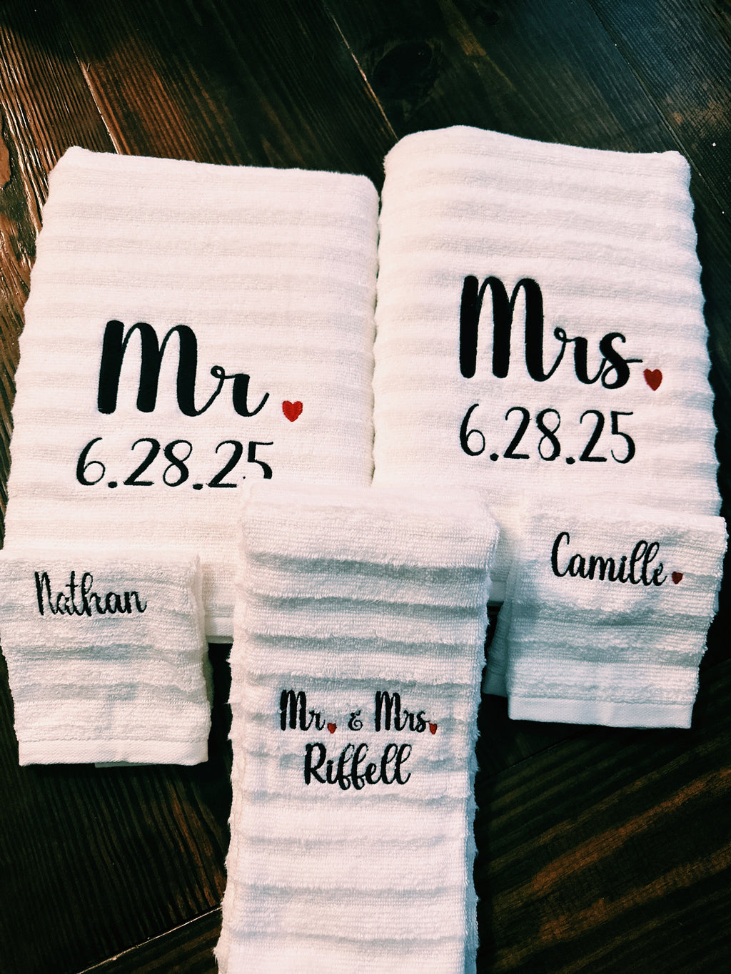 Custom Wedding Bath Towel Set